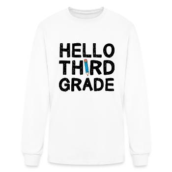 Hello Third Grade - Men's Long Sleeve T-Shirt - white - Front