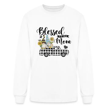 Blessed to Be Called Mom Truck Gnome Fitted Scoop - Men's Long Sleeve T-Shirt - white - Front