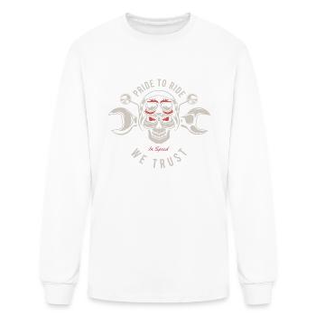 Pride to Ride T shirt Hoodie motorcycle - Men's Long Sleeve T-Shirt - white - Front