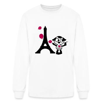 I love paris selfie puppy - Men's Long Sleeve T-Shirt - white - Front