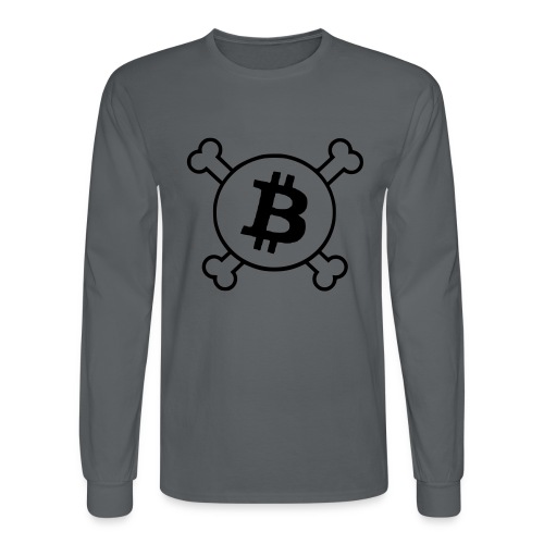 btc pirateflag jolly roger bitcoin pirate flag - Men's Long Sleeve T-Shirt