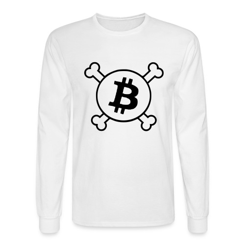 btc pirateflag jolly roger bitcoin pirate flag - Men's Long Sleeve T-Shirt