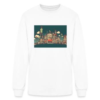 London England Dreamcore Skyline Cityscape - Men's Long Sleeve T-Shirt - white - Front