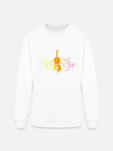 Music Notes Violin - Men's Long Sleeve T-Shirt - white