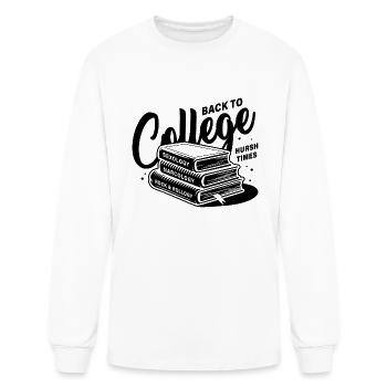Back To Collage Books - Men's Long Sleeve T-Shirt - white - Front