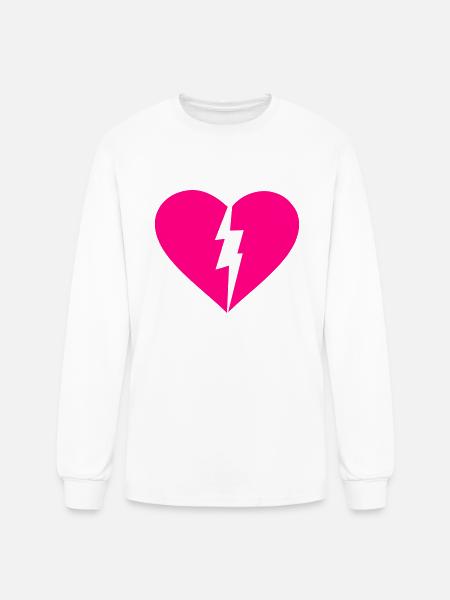Broken Heart - Men's Long Sleeve T-Shirt - white