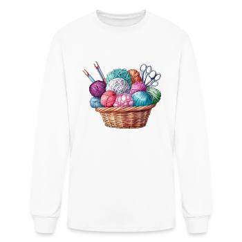 Basket of Yarn - Men's Long Sleeve T-Shirt - white - Front