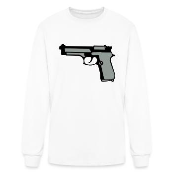 automatic pistol gun revolver 912 - Men's Long Sleeve T-Shirt - white - Front