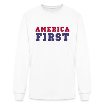 America First - Men's Long Sleeve T-Shirt - white - Front