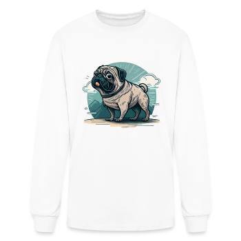Pug - Men's Long Sleeve T-Shirt - white - Front