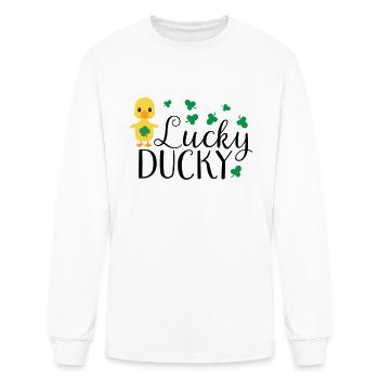 Lucky Duck - Men's Long Sleeve T-Shirt - white - Front