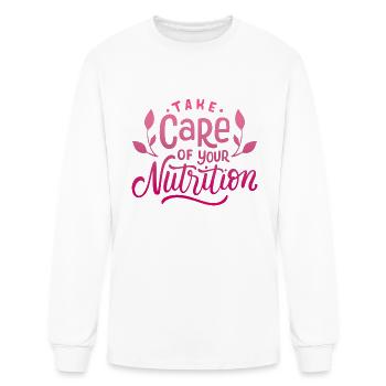TAKE CARE OF YOUR NUTRITION - Men's Long Sleeve T-Shirt - white - Front