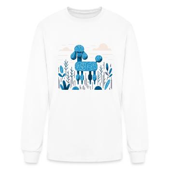 Blue Poodle - Men's Long Sleeve T-Shirt - white - Front