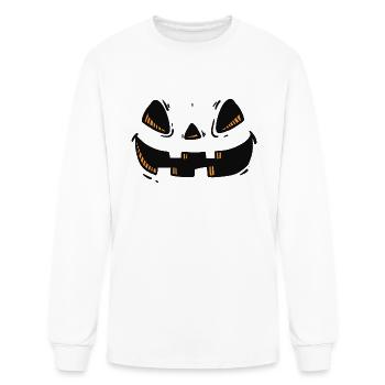 Halloween Pumpkin Face Graphic Design - Men's Long Sleeve T-Shirt - white - Front