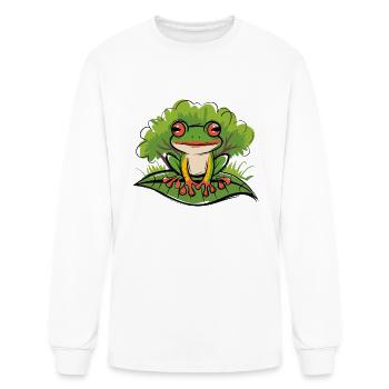 Green Tree Frog Design - Men's Long Sleeve T-Shirt - white - Front