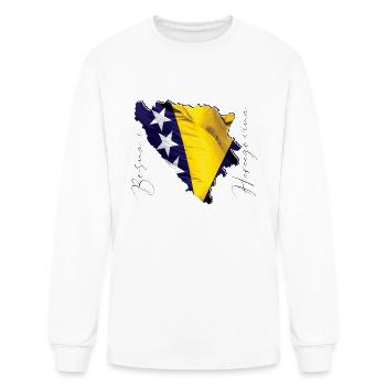 Bosnia Flag in Bosnia Map BA - Men's Long Sleeve T-Shirt - white - Front