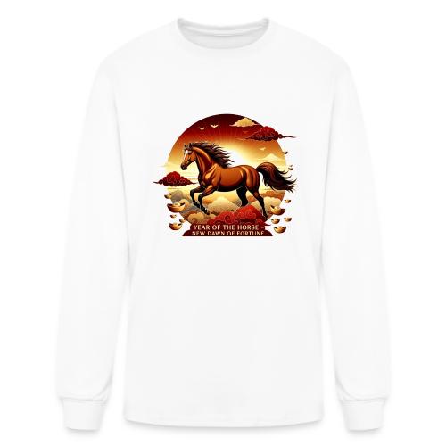 Year of the Horse Sunrise T Shirt, Lunar New Year - Men's Long Sleeve T-Shirt
