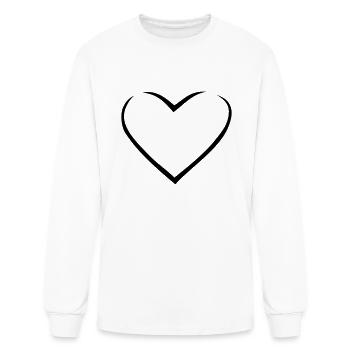 Heart Outlined - Men's Long Sleeve T-Shirt - white - Front