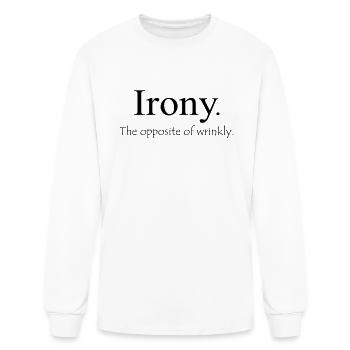 Irony. The opposite of wrinkly. - Men's Long Sleeve T-Shirt - white - Front