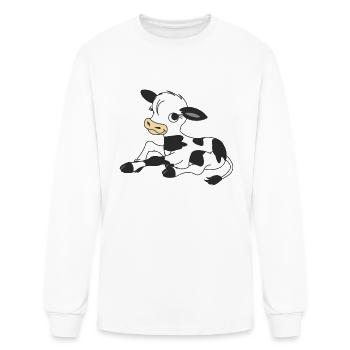 Calf, farm - Men's Long Sleeve T-Shirt - white - Front