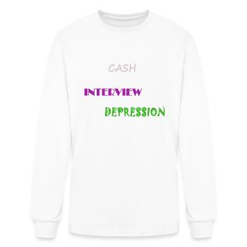 Cash Interview Depression - Men's Long Sleeve T-Shirt - white - Front