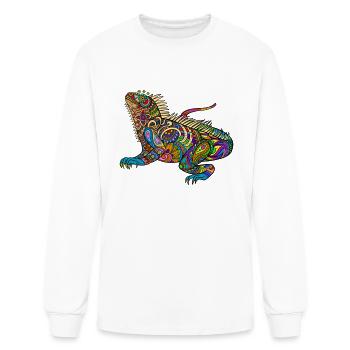 Colorful Iguana Artsy Pattern Lizard - Men's Long Sleeve T-Shirt - white - Front
