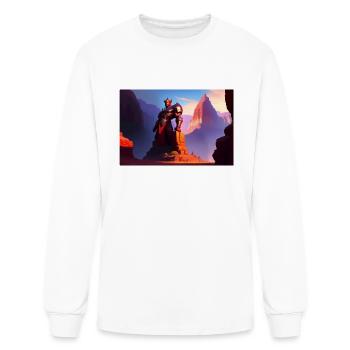 Khorne statue in the depths of the grand canyon - Men's Long Sleeve T-Shirt - white - Front