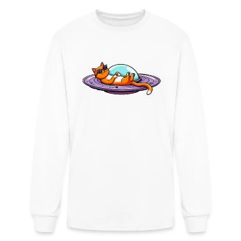 A Relaxed Cat Lounging On The Moon - Men's Long Sleeve T-Shirt - white - Front