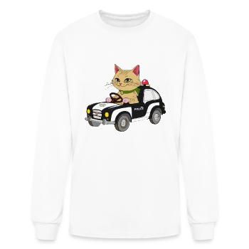 Cat Cop on Duty - Men's Long Sleeve T-Shirt - white - Front