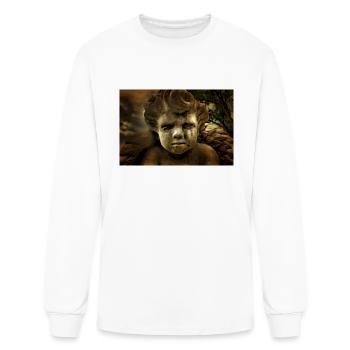 Fallen Angel Moody Dark Gothic Art Print - Men's Long Sleeve T-Shirt - white - Front