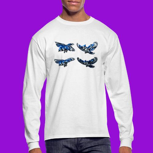 Silver Blue Jay Flight Stages - Men's Long Sleeve T-Shirt