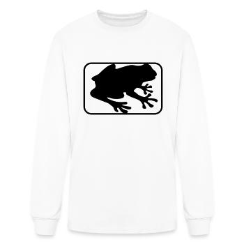 frog contour button toad silhouette outline outlin - Men's Long Sleeve T-Shirt - white - Front