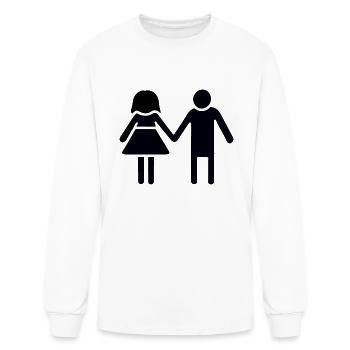 A person holding hands with another person. - Men's Long Sleeve T-Shirt - white - Front