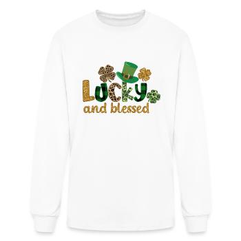 Lucky And Blessed - Men's Long Sleeve T-Shirt - white - Front