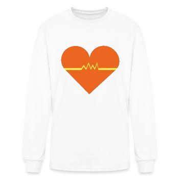 Heartbeat with Heart health care and Cardiac - Men's Long Sleeve T-Shirt - white - Front