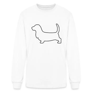 Basset hound outline - Men's Long Sleeve T-Shirt - white - Front