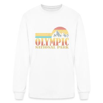 Olympic National Park Washington Vintage Mountain - Men's Long Sleeve T-Shirt - white - Front