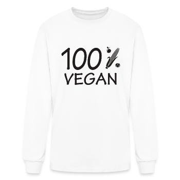 100 percent Vegan green - Men's Long Sleeve T-Shirt - white - Front