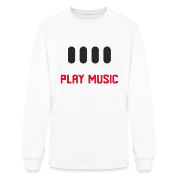 Play Music - Men's Long Sleeve T-Shirt - white - Front