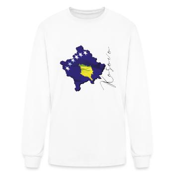 Kosovo Flag in Kosovo Map EN - Men's Long Sleeve T-Shirt - white - Front
