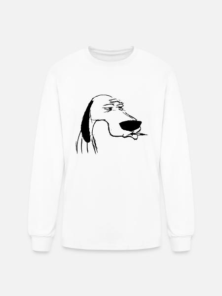 smoking dog - Men's Long Sleeve T-Shirt - white