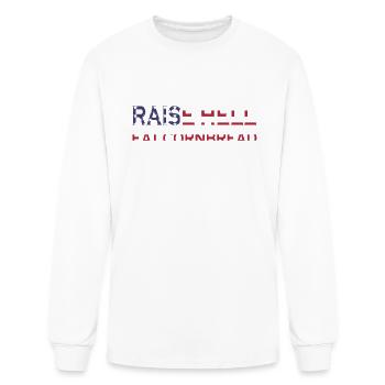 Raise Hell Eat Cornbread Redneck Southern July 4 C - Men's Long Sleeve T-Shirt - white - Front
