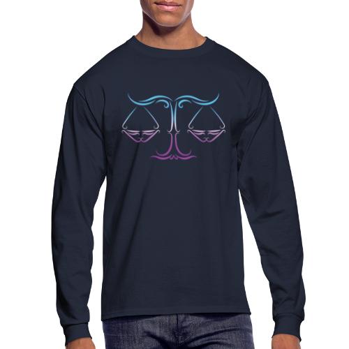 Libra Zodiac Scales of Justice Celtic Tribal - Men's Long Sleeve T-Shirt