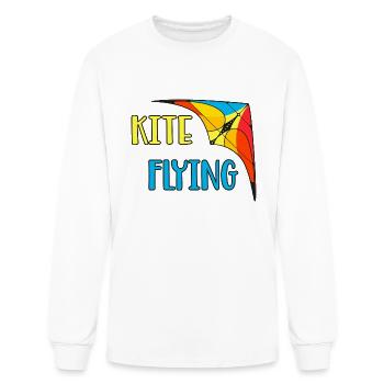 Delta Glider Hang Gliding Stunt Kite - Men's Long Sleeve T-Shirt - white - Front