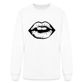 Lips Kissing Mouth Smooch - Men's Long Sleeve T-Shirt - white - Front