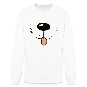 Dogs Snout Comic Animal Face - Men's Long Sleeve T-Shirt - white - Front