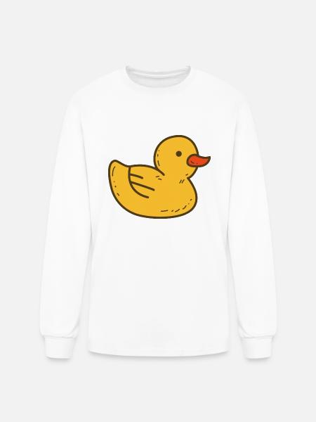 Illustrated Yellow Rubber Ducky - Men's Long Sleeve T-Shirt - white