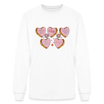 Love Messages On Hearts - Men's Long Sleeve T-Shirt - white - Front