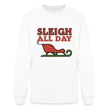Sleigh All Day - Men's Long Sleeve T-Shirt - white - Front