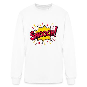Smooch - Playful & Romantic Kiss Design - Men's Long Sleeve T-Shirt - white - Front